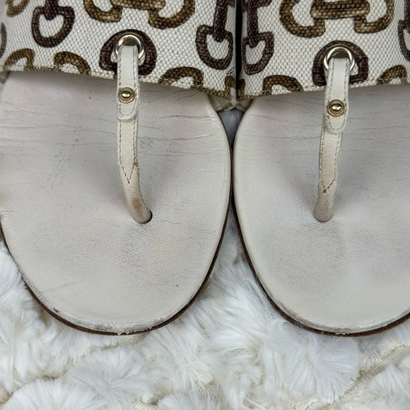 Gucci Horsebit Cream and Brown Sandals with Ornate Design Size 7 - Picture 4 of 9